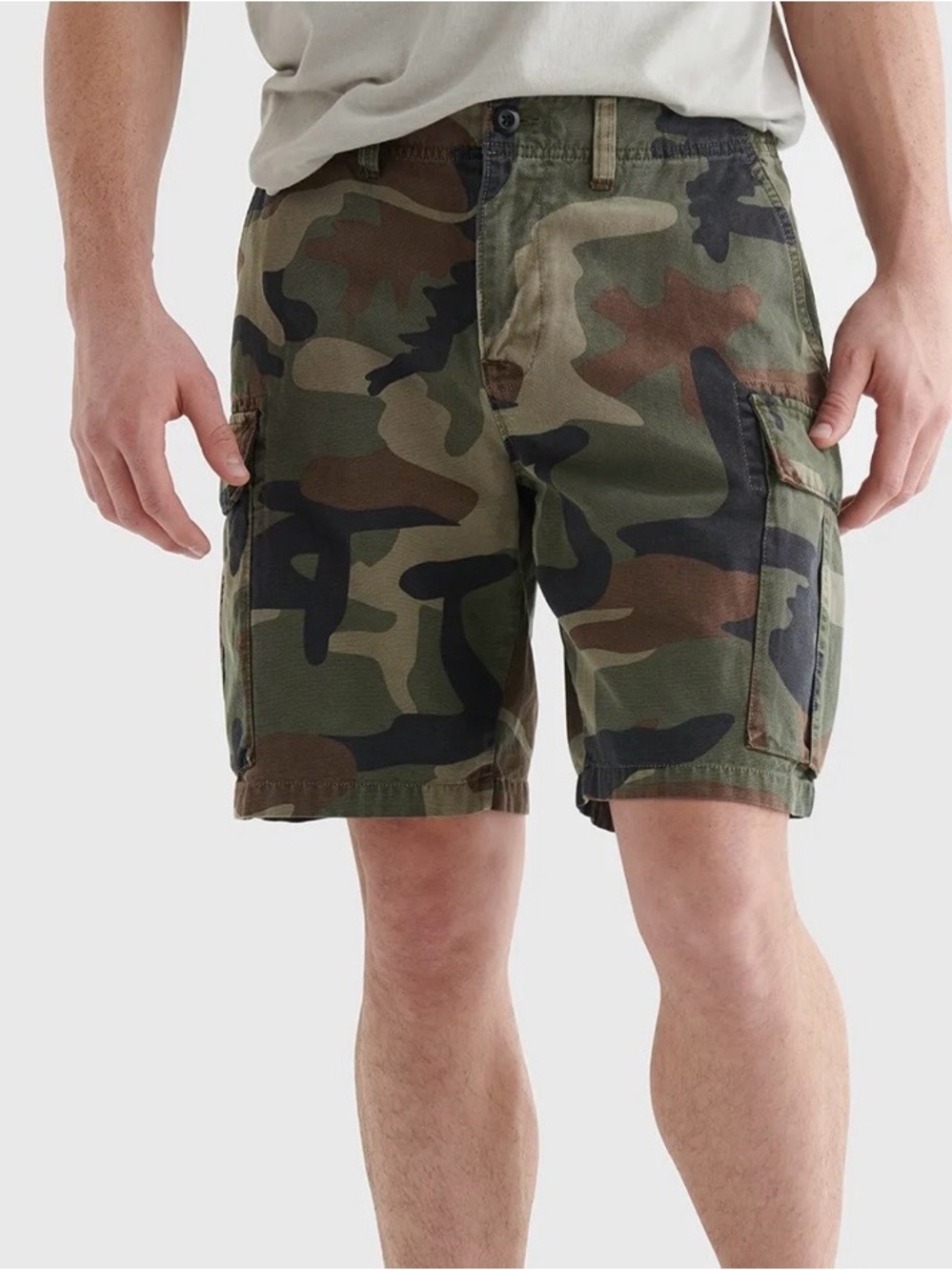 Lucky Brand Camo Cargo Shorts Green Camouflage Men's New